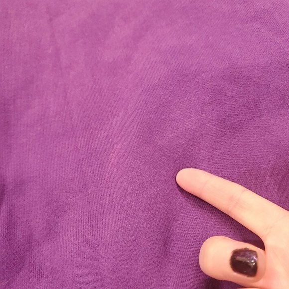 Vintage 90s Purple Granny Core Open Cardigan Sweatshirt Purple Butterflies XL - Picture 8 of 10